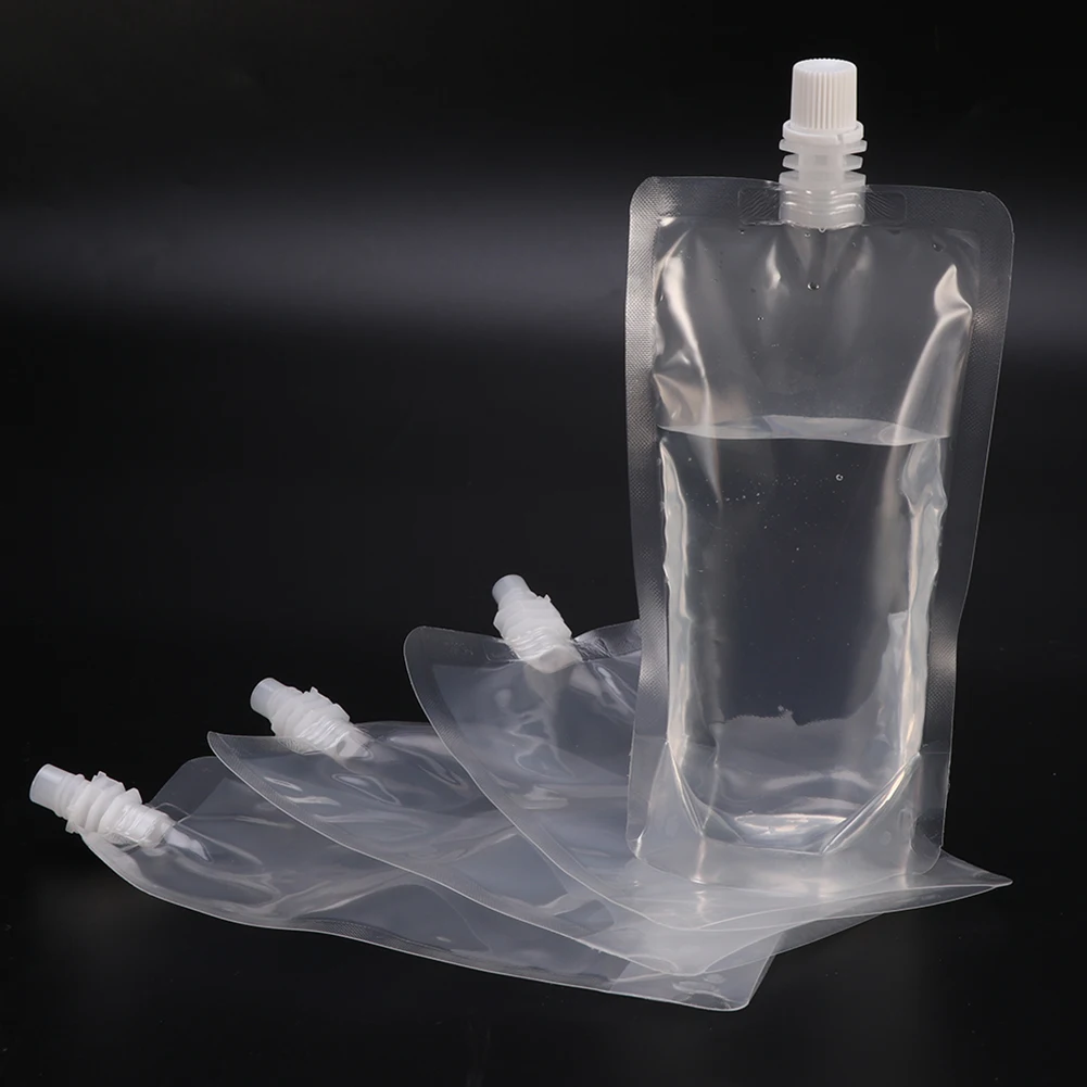 

100 Pcs Beverage Drink Pouch Packaging Bag With Nozzle Stand Up Sealed Juice Transparent Coffee Disposable Durable Milk Liquid