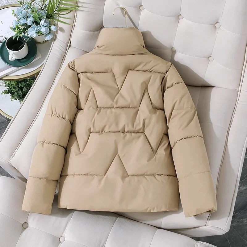 Cotton Jacket Female 2023 Autumn Winter New Korean All-match Casual Padded Clothes Coat Female Large Size Thick Short Parkas