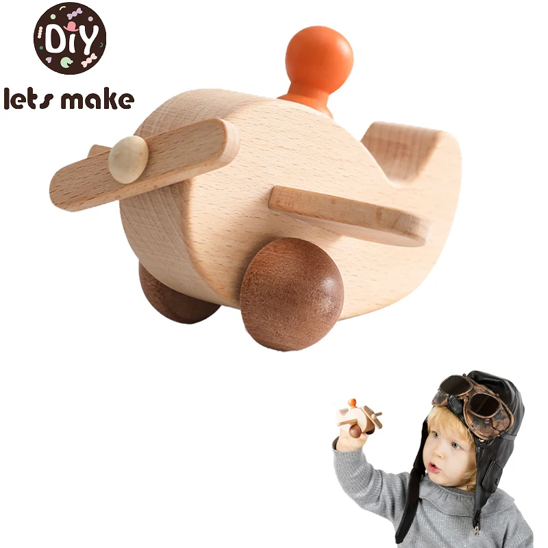 Детский деревянный самолёт игрушка Монтессори игры Мультяшные деревянные куклы