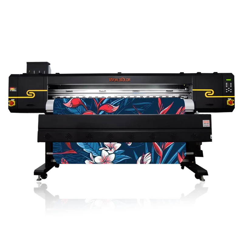 

WorldColor 2022 1.8m Wrapping Paper Textile Printing Machines High Quality Digital Fabric Sublimation Printer With 3 Heads