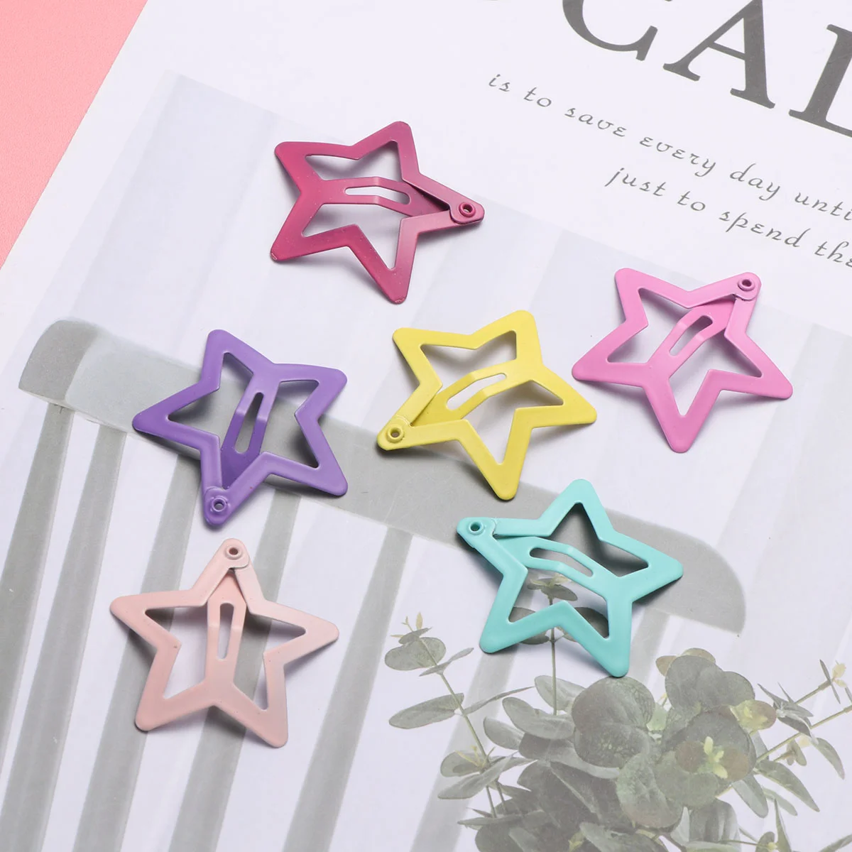 

Hair Clips Star Snapbarrettes Colorful Metal Girls Hairpins Cute Baby Girl Nonsmall Clip