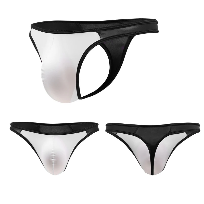 8PCS Men's Briefs Sexy Ice Silk Low Waist Bikini Underpants Mens Briefs Underwear Men Sexy Underwear U Convex Thong Pantie