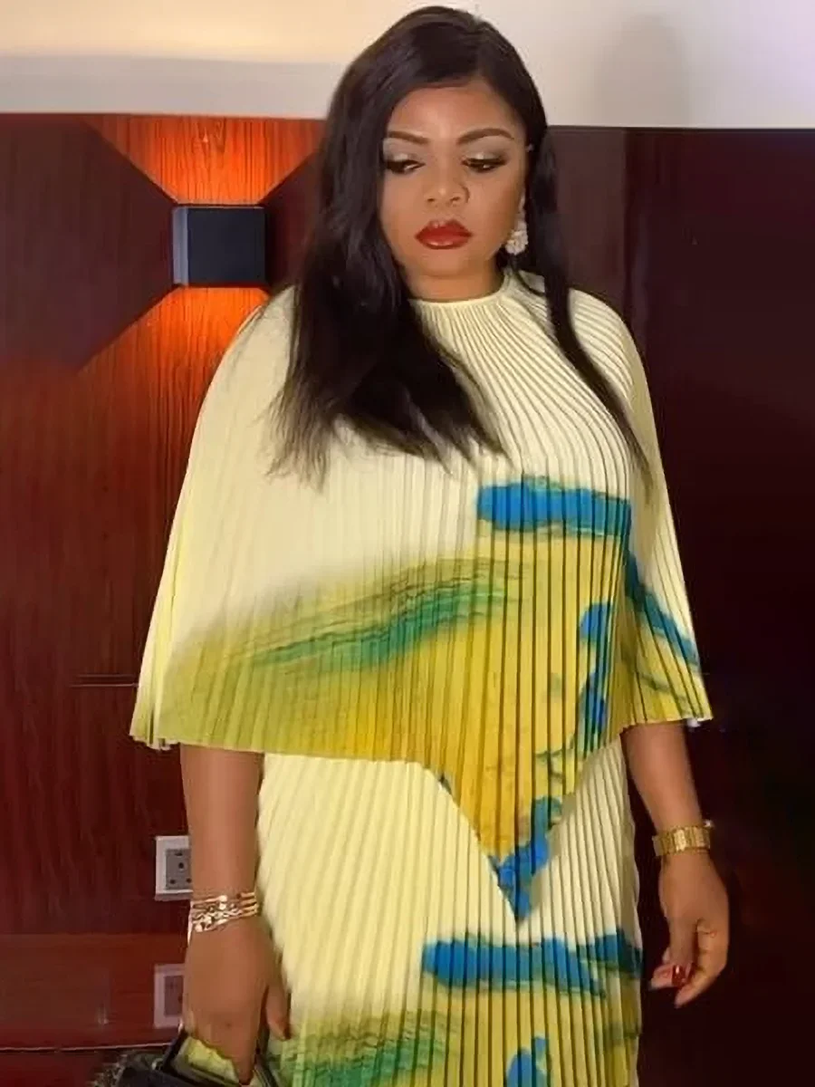 Новинка Осень 2024 костюм EGRM Miyake с постепенным цветом рубашка рукавом летучая мышь