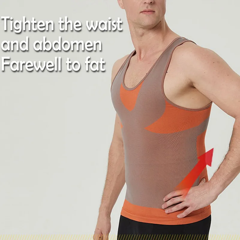 

Chest Compression Vest Men Gynecomastia Body Shaper Sleeveless Posture Corrector Slimming Waist Control Tummy Trimmer Tops
