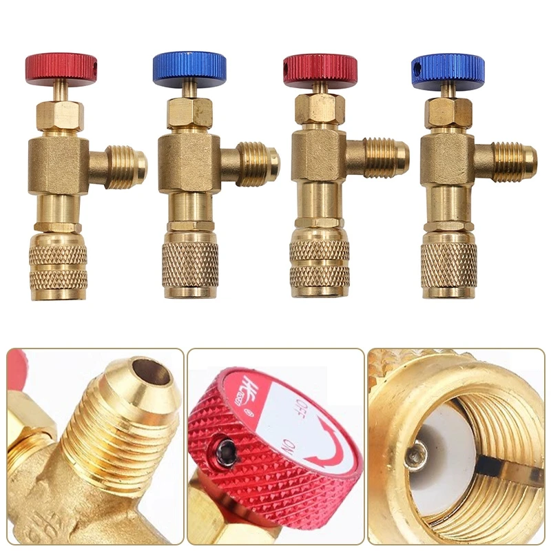 

R410A R22 1/4 "адаптер предохранительного клапана для холодильной жидкости, медный фитинг для зарядки, инструмент для ремонта жидкости, фторид