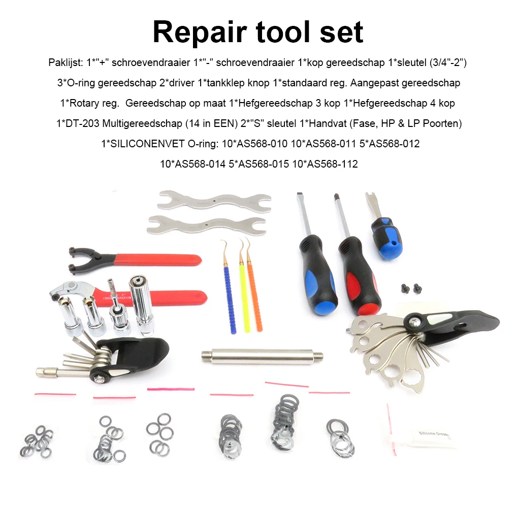 

Professional Deluxe Repair Tool Kit Regulators Wear-resistant Wrench Screwdrivers with Bag Oil Tank Valve Button