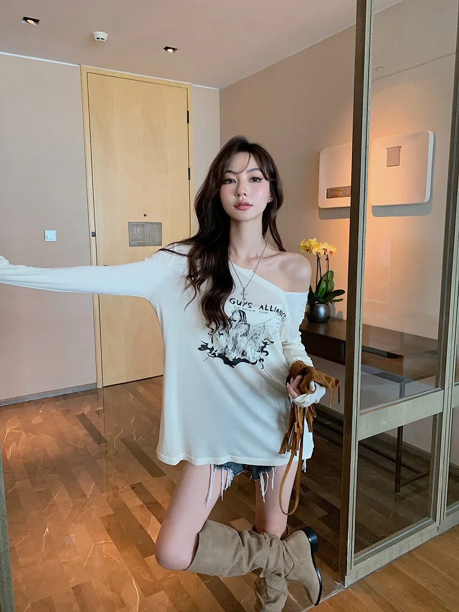 Новая женская футболка цвета хаки с креккером свободный крой круглый вырез