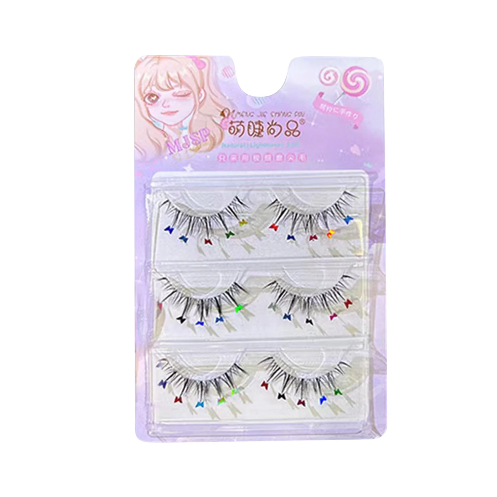 

Dreamy Sequins Butterfly False Eyelashes Special Colorful Stars Fake Eyelashes for Beginners & Professional Makeup MH88