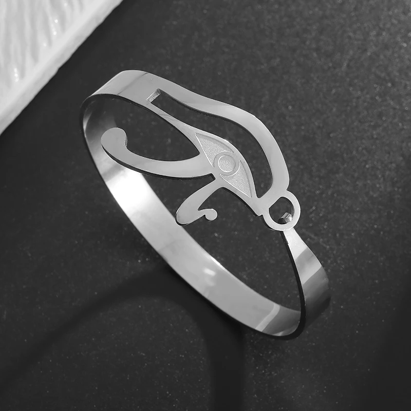 Регулируемый браслет из нержавеющей стали с изображением древнего египетского