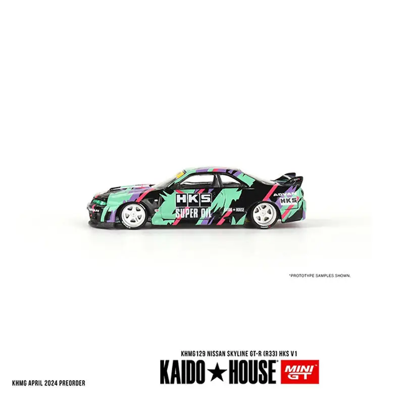 TSM MINI GT Kaido House 1:64 Nissan Skyline GT-R (R33) Hks Модель автомобиля из сплава Коллекция игрушек