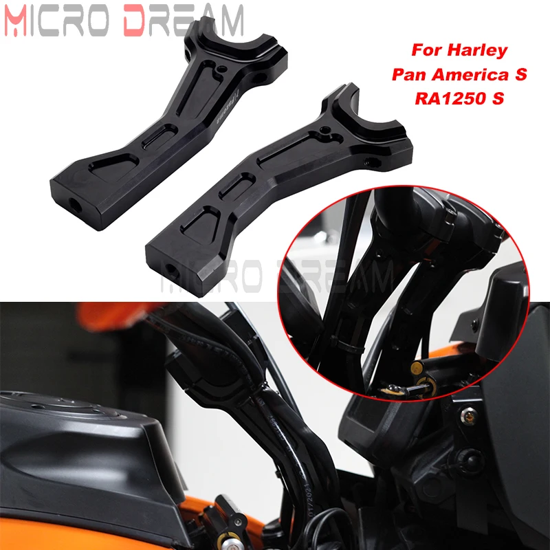 

Черная изогнутая стойка с ЧПУ для мотоцикла с зажимом для Harley Pan America 1250 RA1250 2021 22 бар