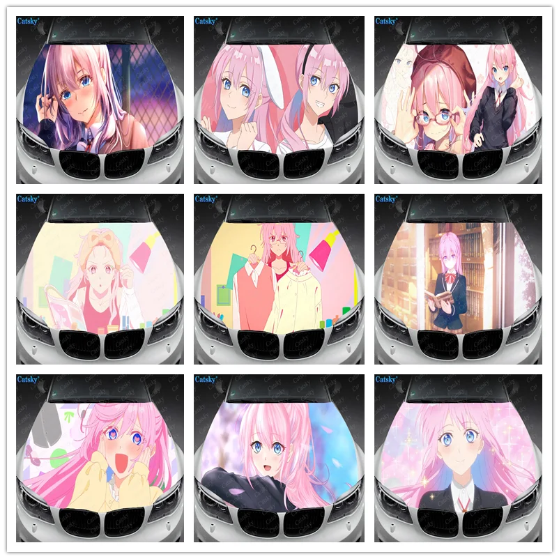 

Виниловая наклейка с аниме Shikimori's Not Just a Cutie для капота автомобиля, s-образная виниловая пленка, наклейки для крышки двигателя, универсальные ...