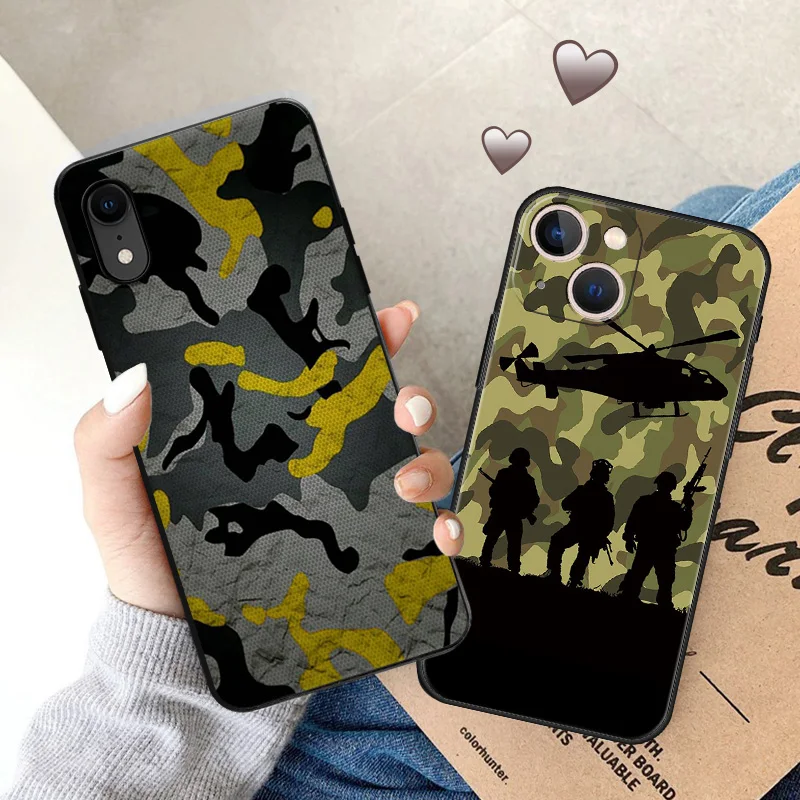 Ультратонкий матовый мягкий Камуфляжный зеленый армейский камуфляжный чехол