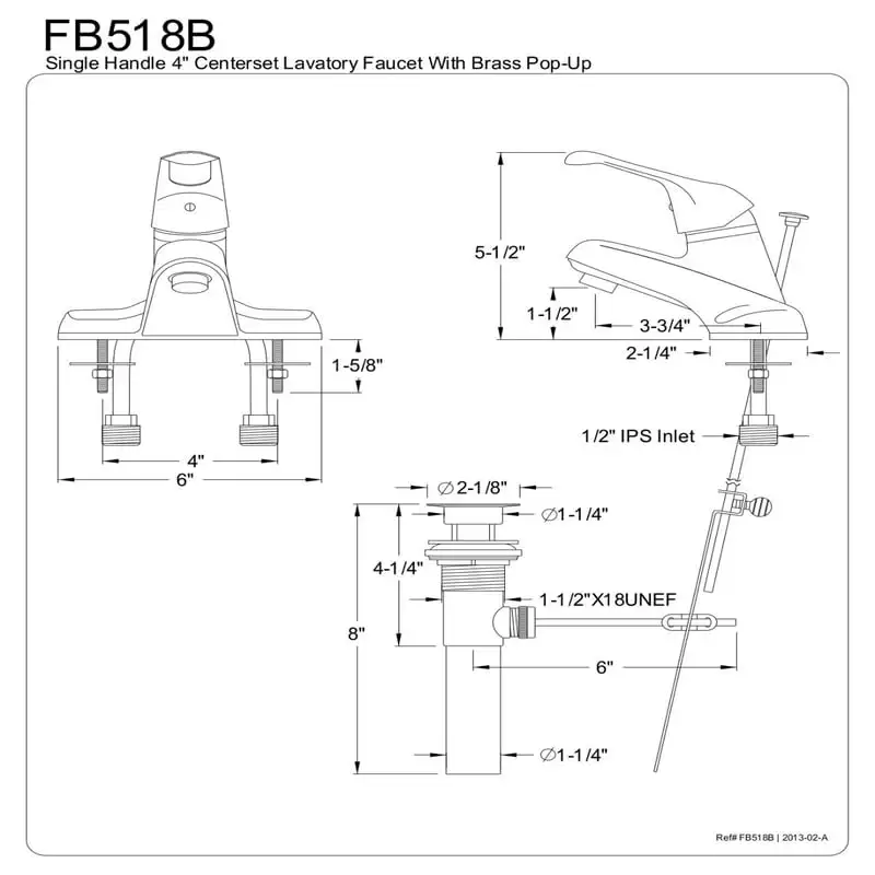 

FB518B одна ручка 4 дюйма. Centerset для ванной комнаты кран, матовый никель