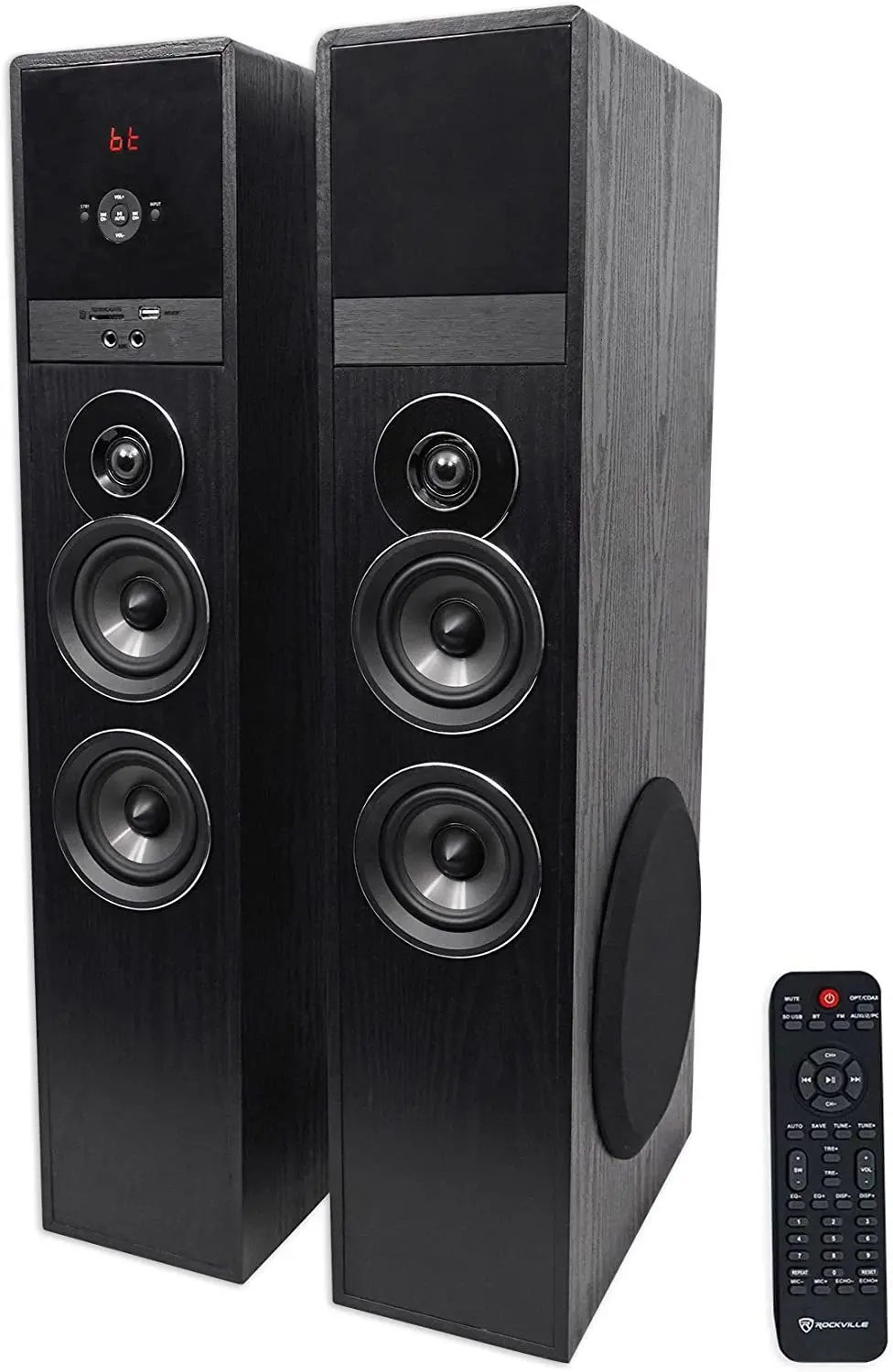 

Rockville TM80B Black Home Theater System Tower Speakers 8" Sub/Bluetooth/USB Metal wall plate