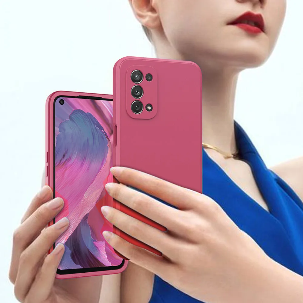 Квадратный чехол из жидкого силикона для телефона Oppo A74 5G 4G A53 A54 A94 Защитная крышка