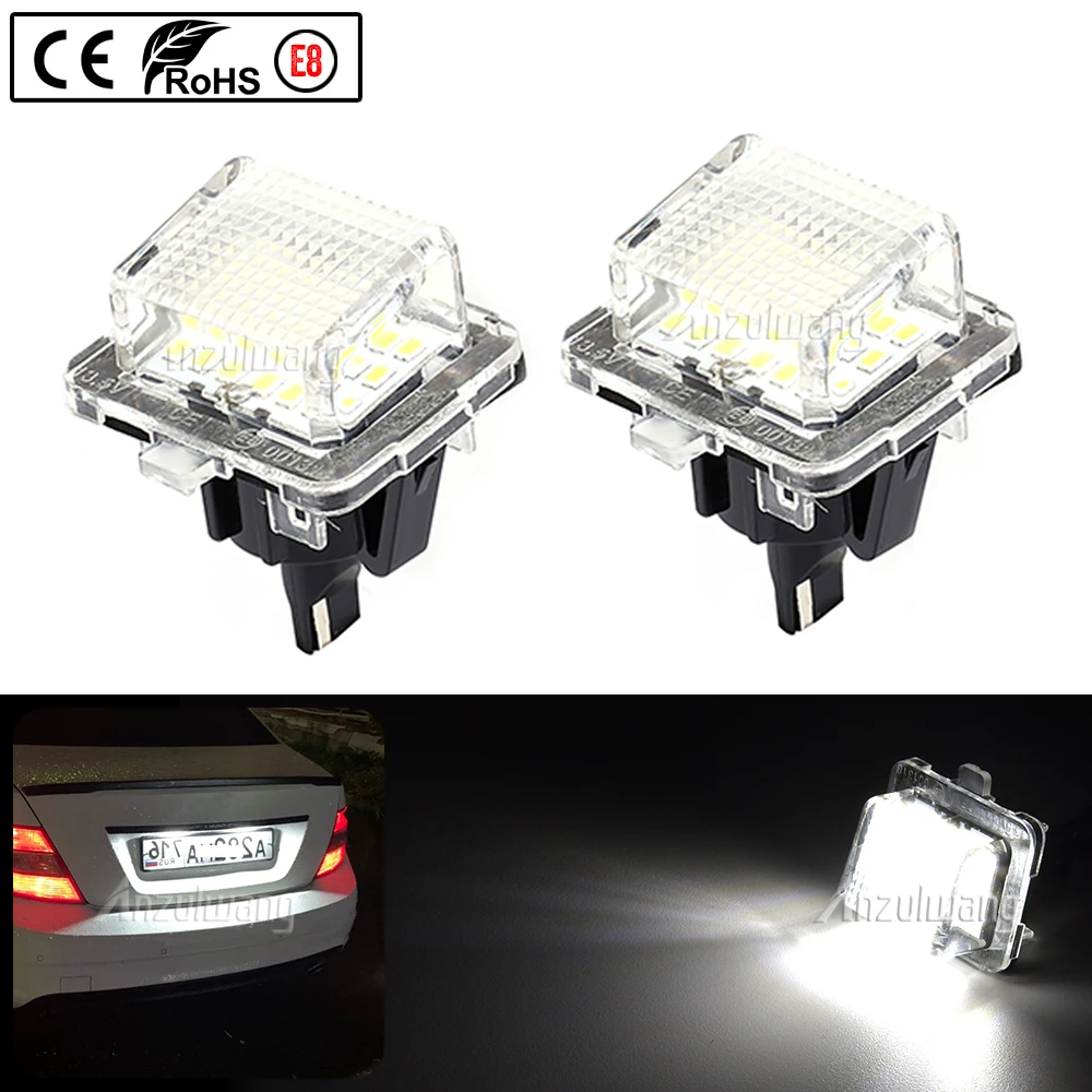 

For Benz LED License Plate Light for Benz W204 (5D) W207 W212 W216 W221 6000K 12V 18 LEDs Car License Lights car accessories