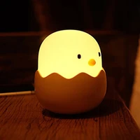 led egg shell night light silicone touch lamp usb rechargeable bedsides night lamp for bedroom decor kid gift