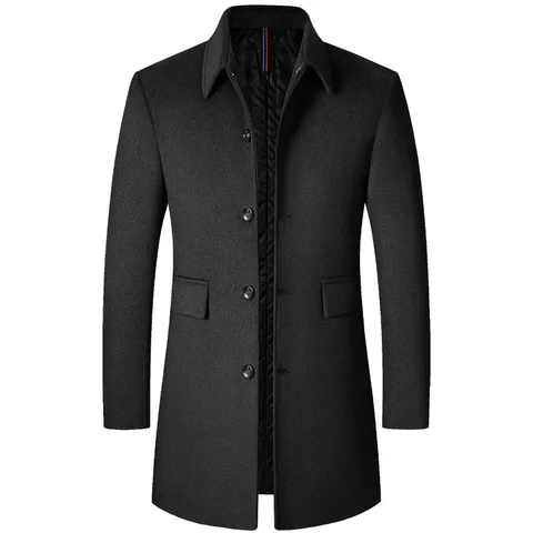 2023 новое зимнее пальто мужское шерстяное пальто Высокое качество Деловые повседневные пальто мужская одежда Тренч Masculino T3F2102