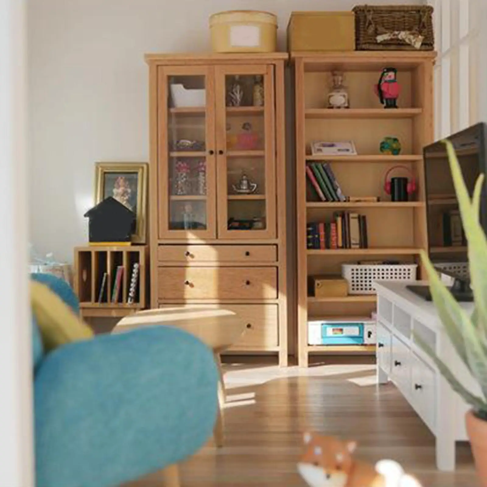 

Simulation 1/12 Miniature Dollhouse Cabinet Shelf 3Pcs Delicate DIY