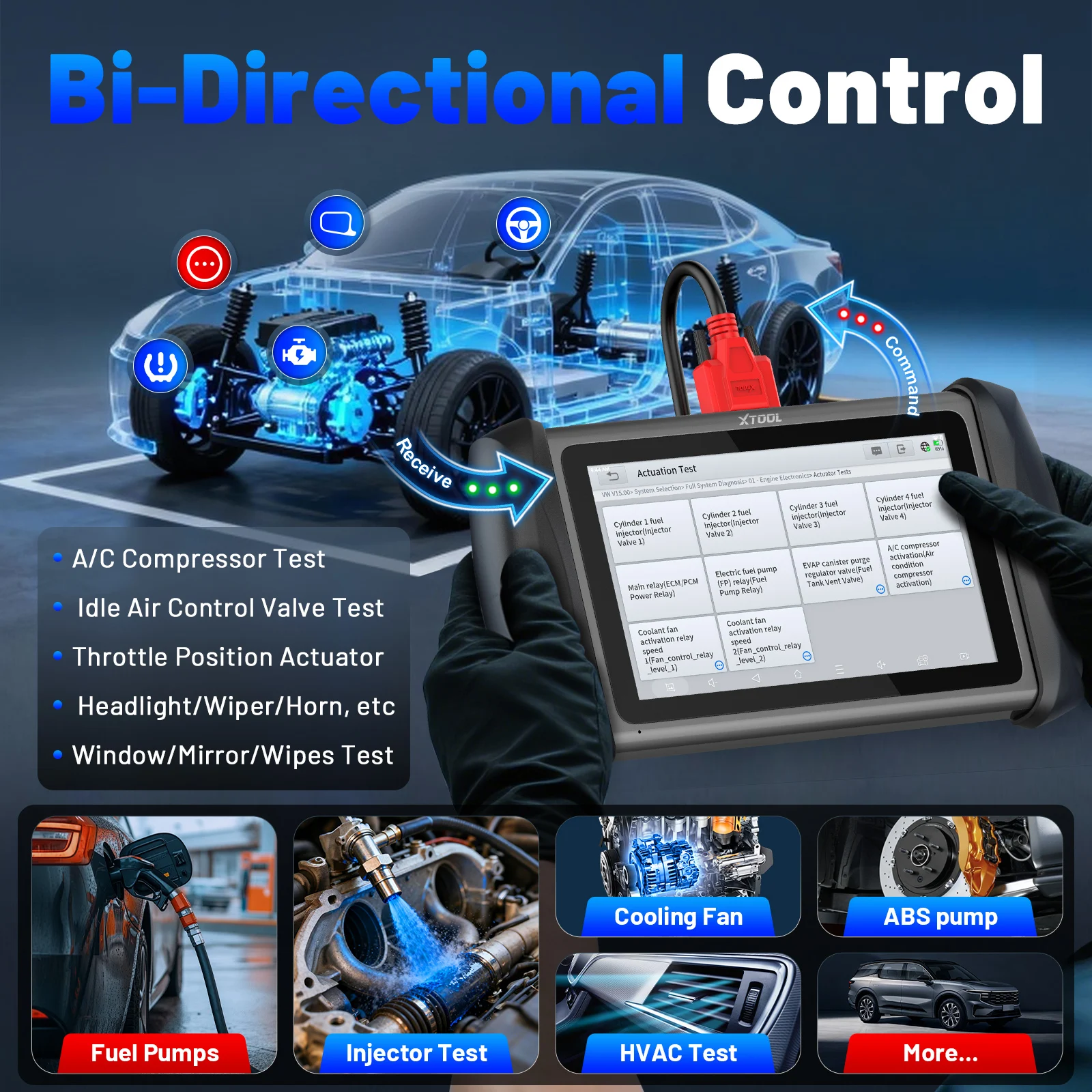 Фото Диагностический инструмент XTOOL InPlus IP616 OBD2. Бесплатные обновления в течение всего срока службы. Автоматическая авторизация FCA. 34 сброса. Автомобильный сканер. Двунаправленный сканер. Встроенный CAN FD/DoIP. №3