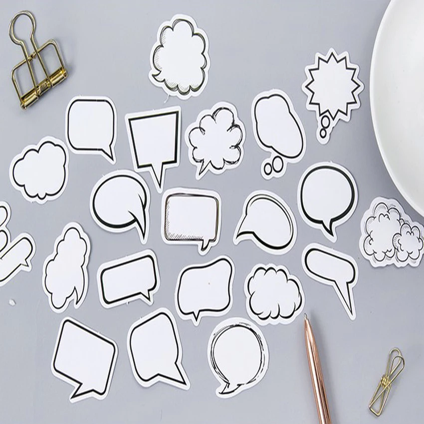 

40Packs Wholesale Cute Black And White Bubbles Stickers DIY Diary Notebook Album Scrapbooking Stickers Office School Supply 4CM