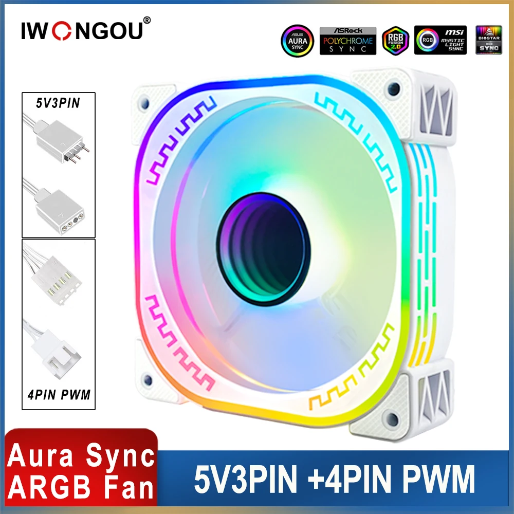 Вентилятор 120 мм Aura Sync Ar12pro охлаждающий кулер 4-контактный чехол для компьютера Can