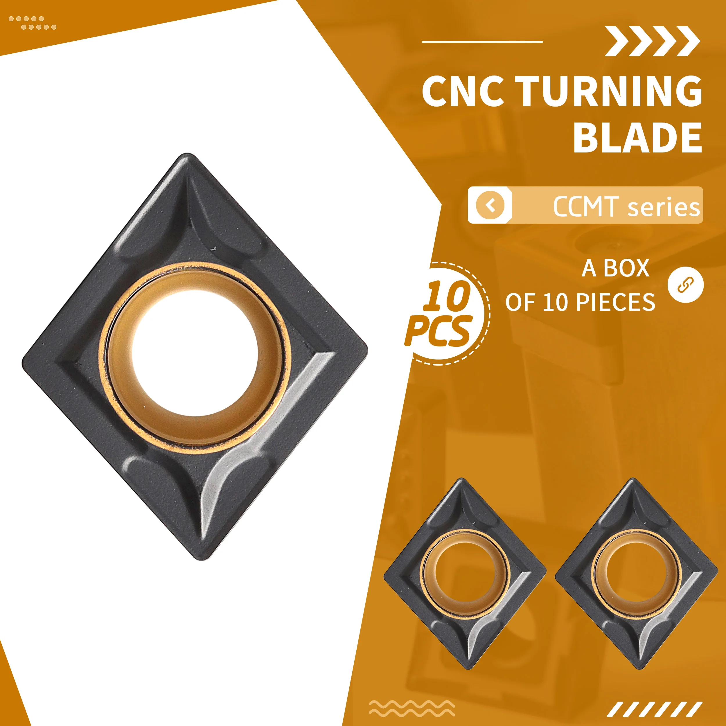 

CCMT09T304 CV7288 CCMT09T308 CNC Lathe Turning Tools Rhombus Machining Carbide Insert Two-color Coating Cut Steel Parts Durable