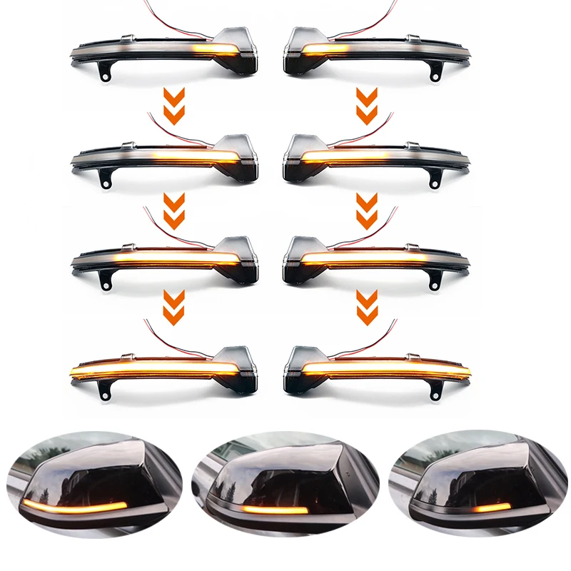 

2pcs LED Dynamic Turn Signal Blinker Side Rear-View Mirror Indicator Light For BMW 5 6 7 Series F10 F11 F07 F06 F12 F13 F01 F02