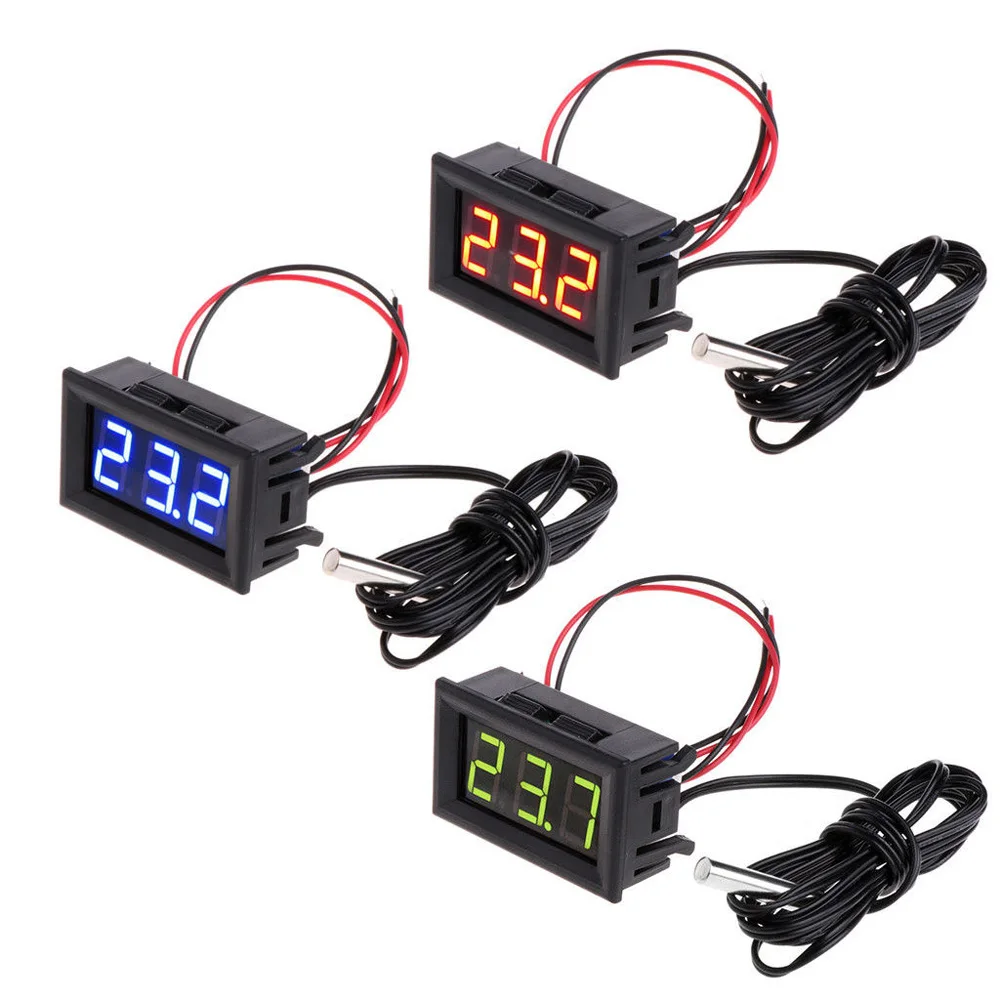 

Digital 12V LED Temperature Monitoring Thermometer Meter With Temp Probe Car Temperature Monitor Panel Meter Measure