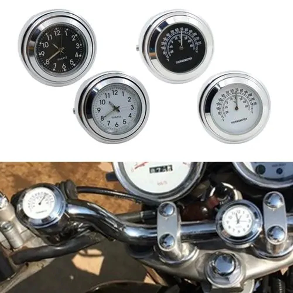 

7/8" Or 1" Waterproof Luminous Motorcycle Handlebar Clock Or Thermometer Fit For Handle Bar Harley Honda Yamaha Suzuki Kawasaki