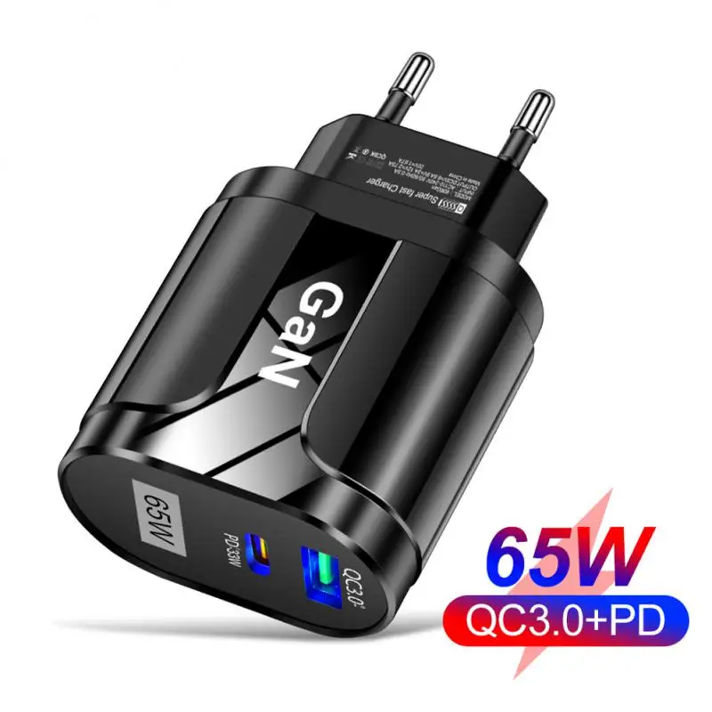 

65W GaN USB Charger PD Fast Charging Quick Charge 3.0 For iPhone 13 12 Max Macbook Wall Travel USB C Charger Adapter