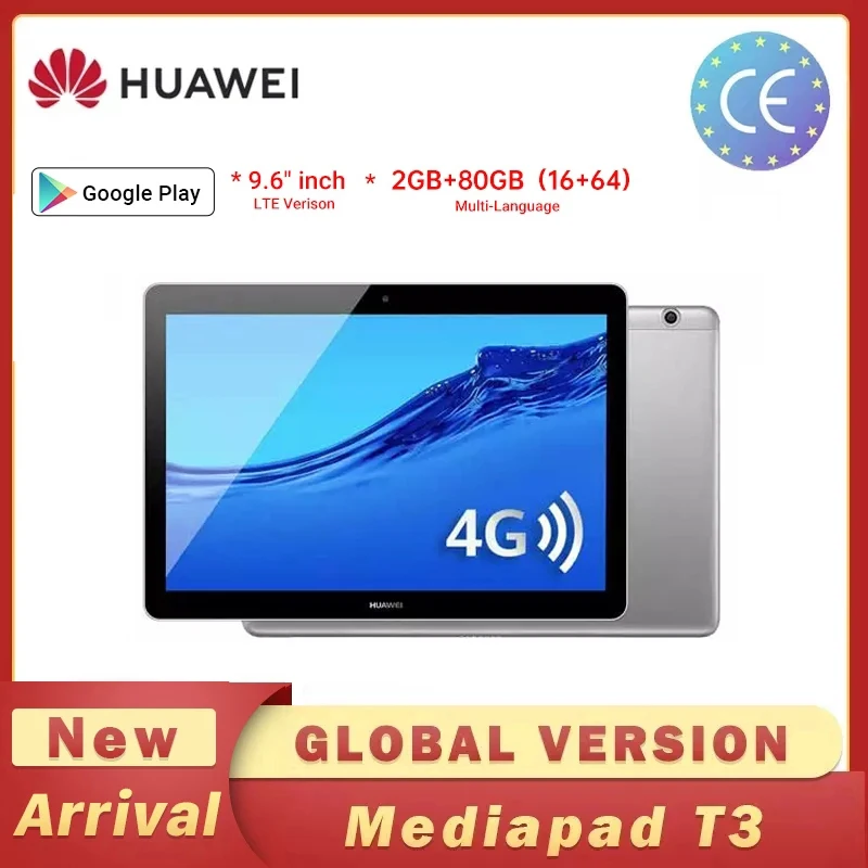 Планшетный ПК Huawei MediaPad T3 9 6 дюйма 4800 мАч 1 4 ГГц четырехъядерный процессор Qualcomm Android