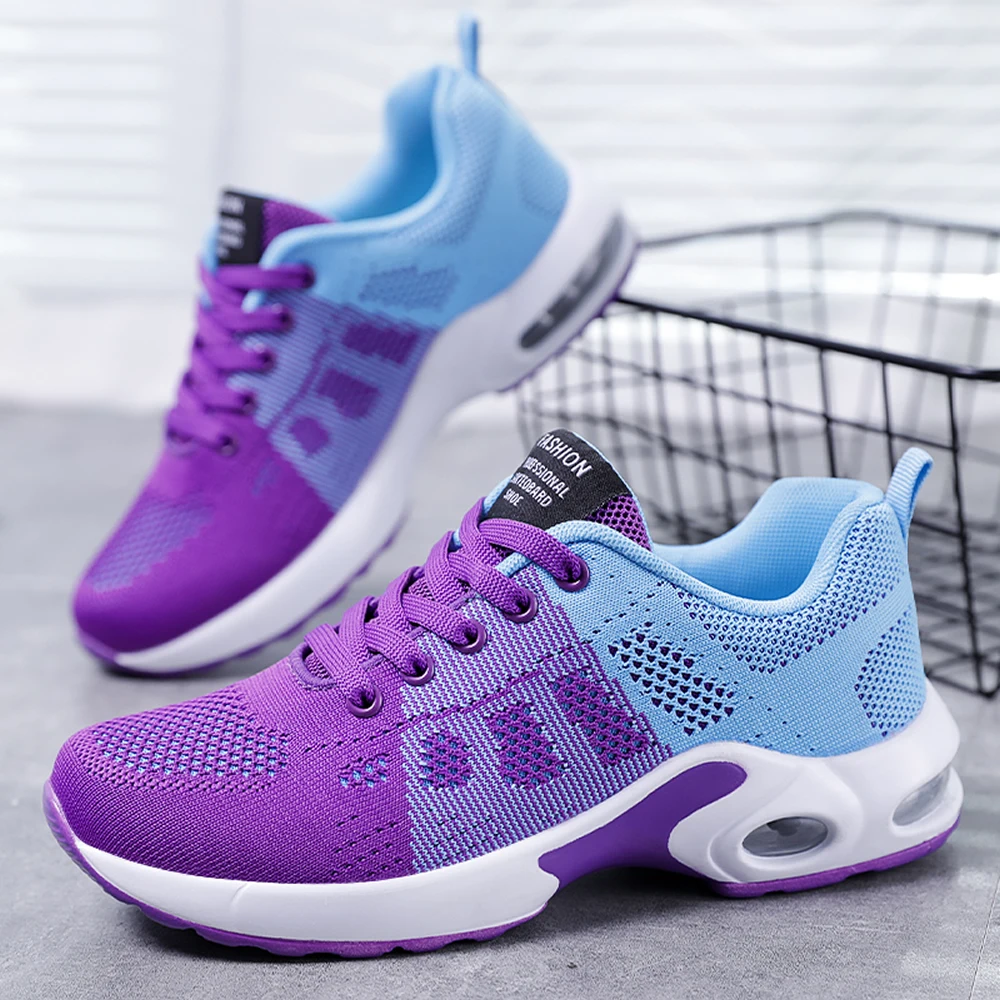 Comfortable women's shoes cushion sports shoes mesh surface breathable soft sole running shoes casual shoes non-slip travel shoe