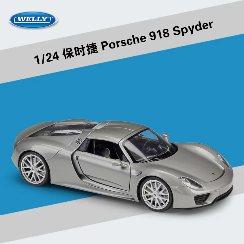 

WELLY 1:24 Porsch 918 Spyder High Simulation Model Car Metal Alloy Sports Car Diecasts Vehicle Toy Car For Kids Boys Gift B467