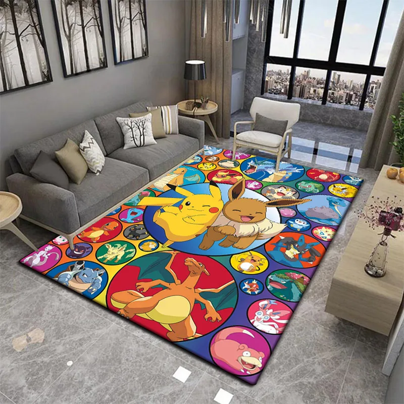 

Pikachu rug cartoon mat carpet living room bedroom cartoon mat living room play bathroom kitchen anti-skid washable carpet