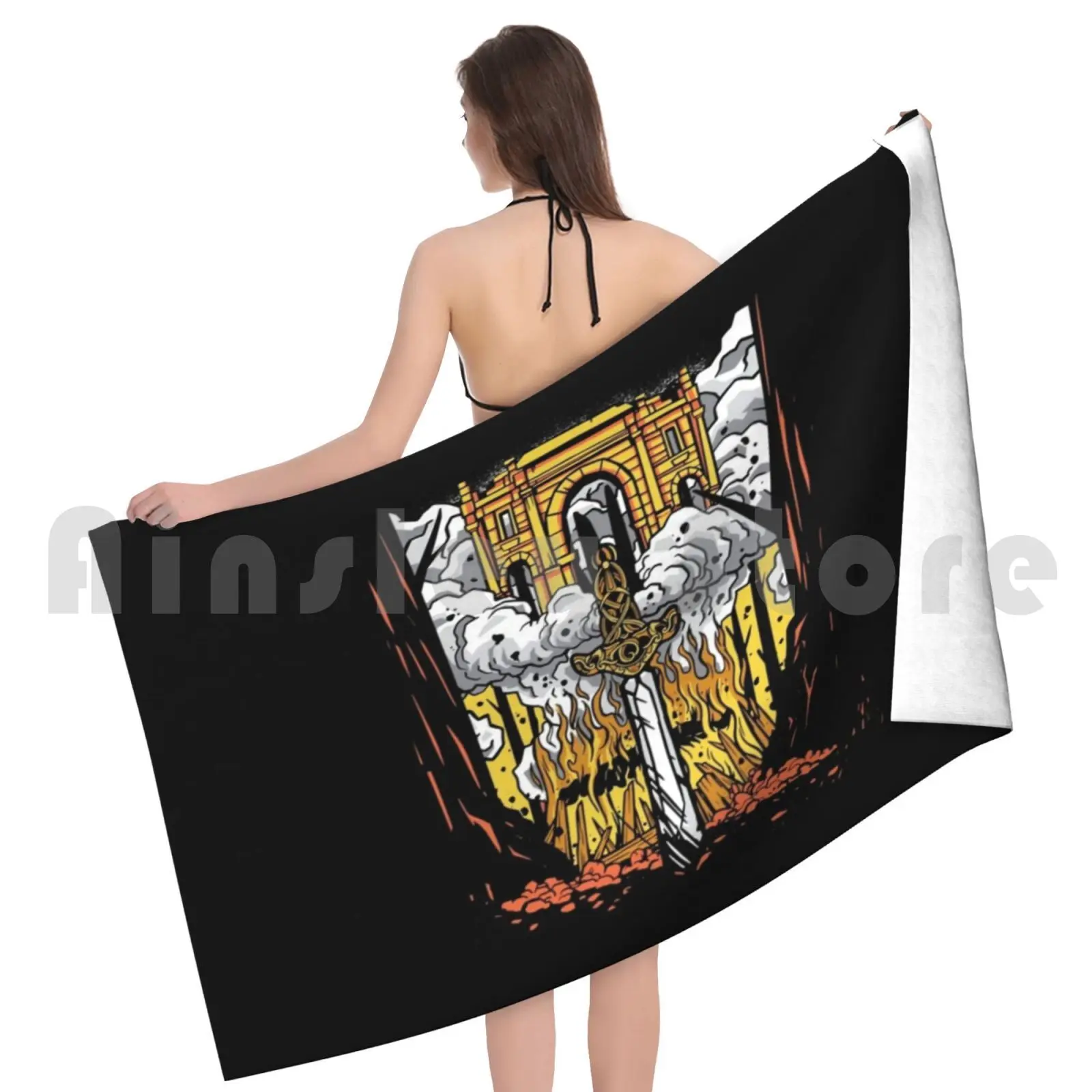 Полотенце Пляжное быстросохнущее в скандинавском стиле |