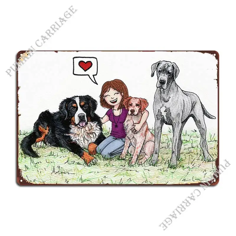 

Металлический плакат с надписью «I Love Dogs»