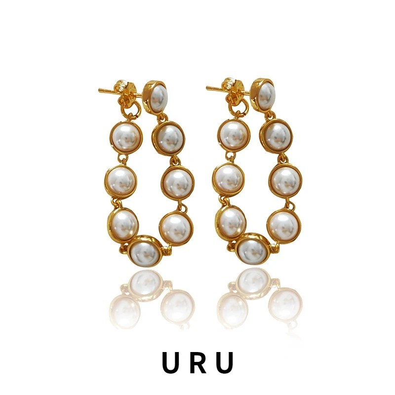

925 Silver Needle Modern Jewelry Pearl Earrings Hot Sale Popular Sweet Korean Temperament Drop Earrings For Women Gifts