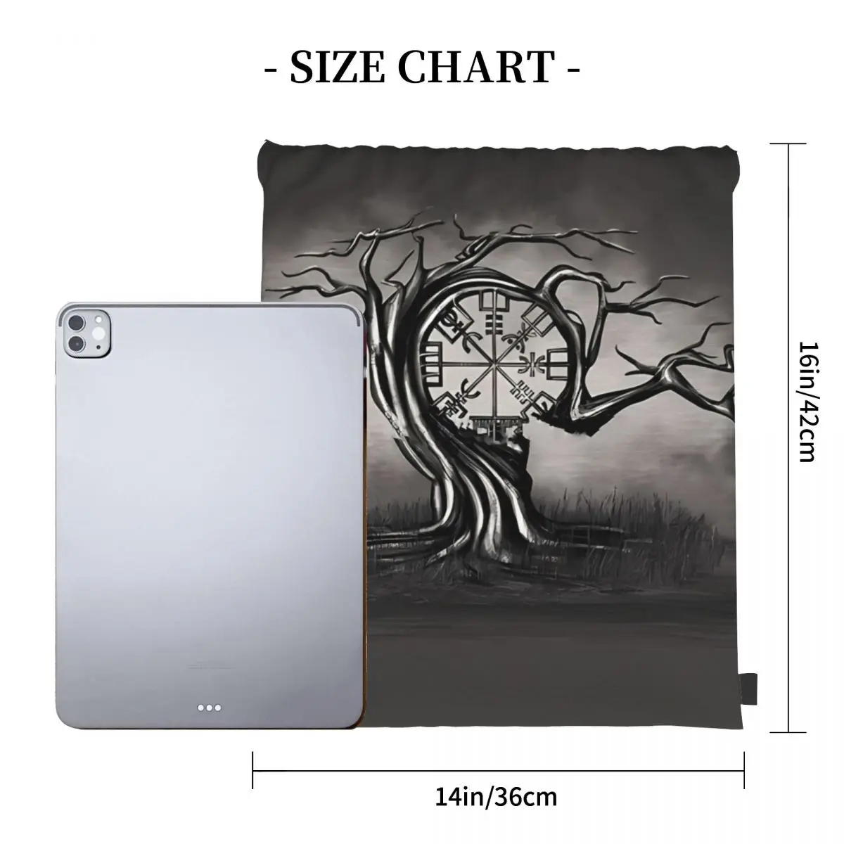 Вегвизир дерево V-образный стиль викингов классные кавайные Сумки на шнурке