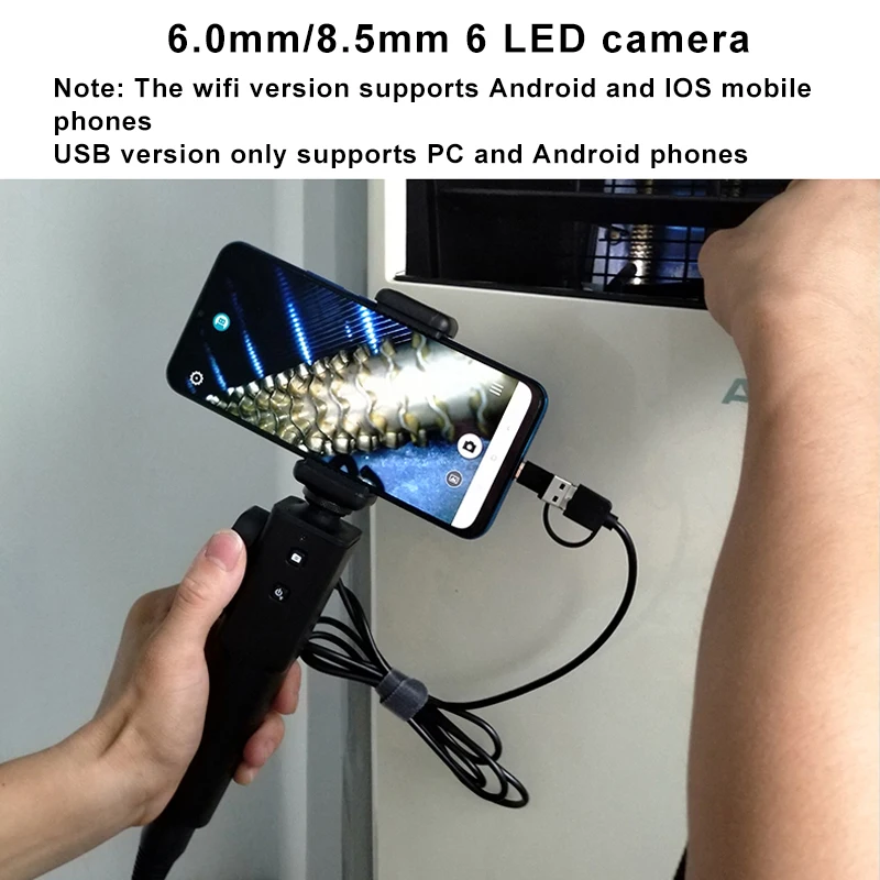 Купить 1080P ремонт автомобиля фотосессия для автомобиля 6,0 мм/8,5 мм 180 градусов камера для контроля руля с 6 светодиодный ными карманами