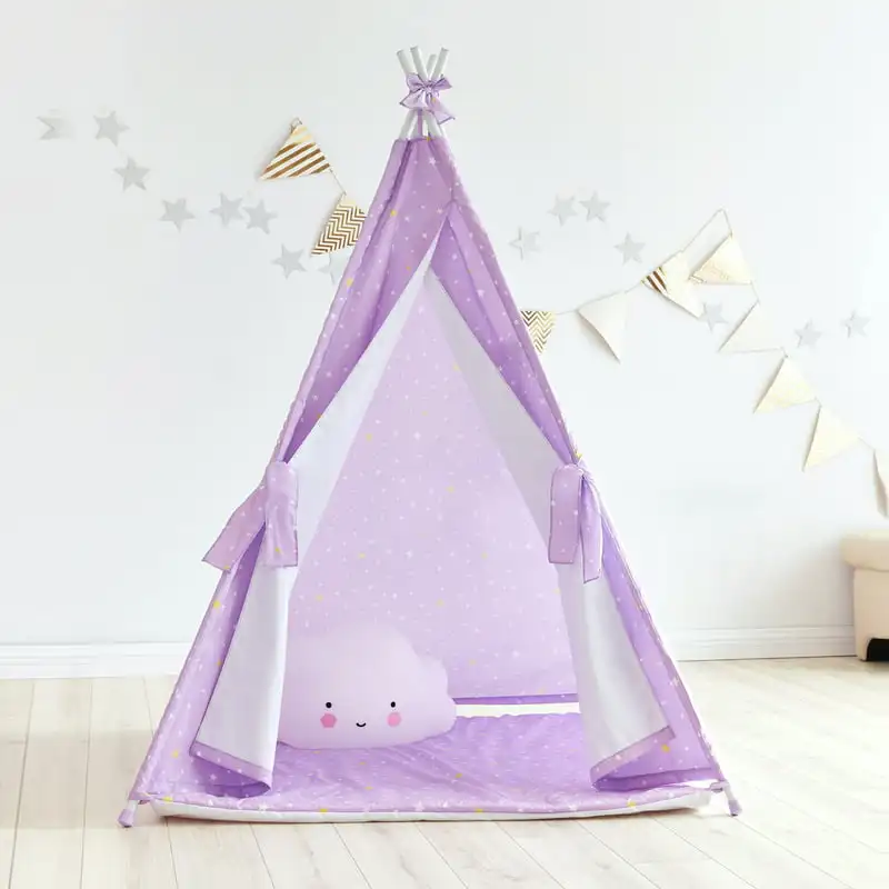 

Happy Land Twinkle star Kids Teepee Tents - Purple / White