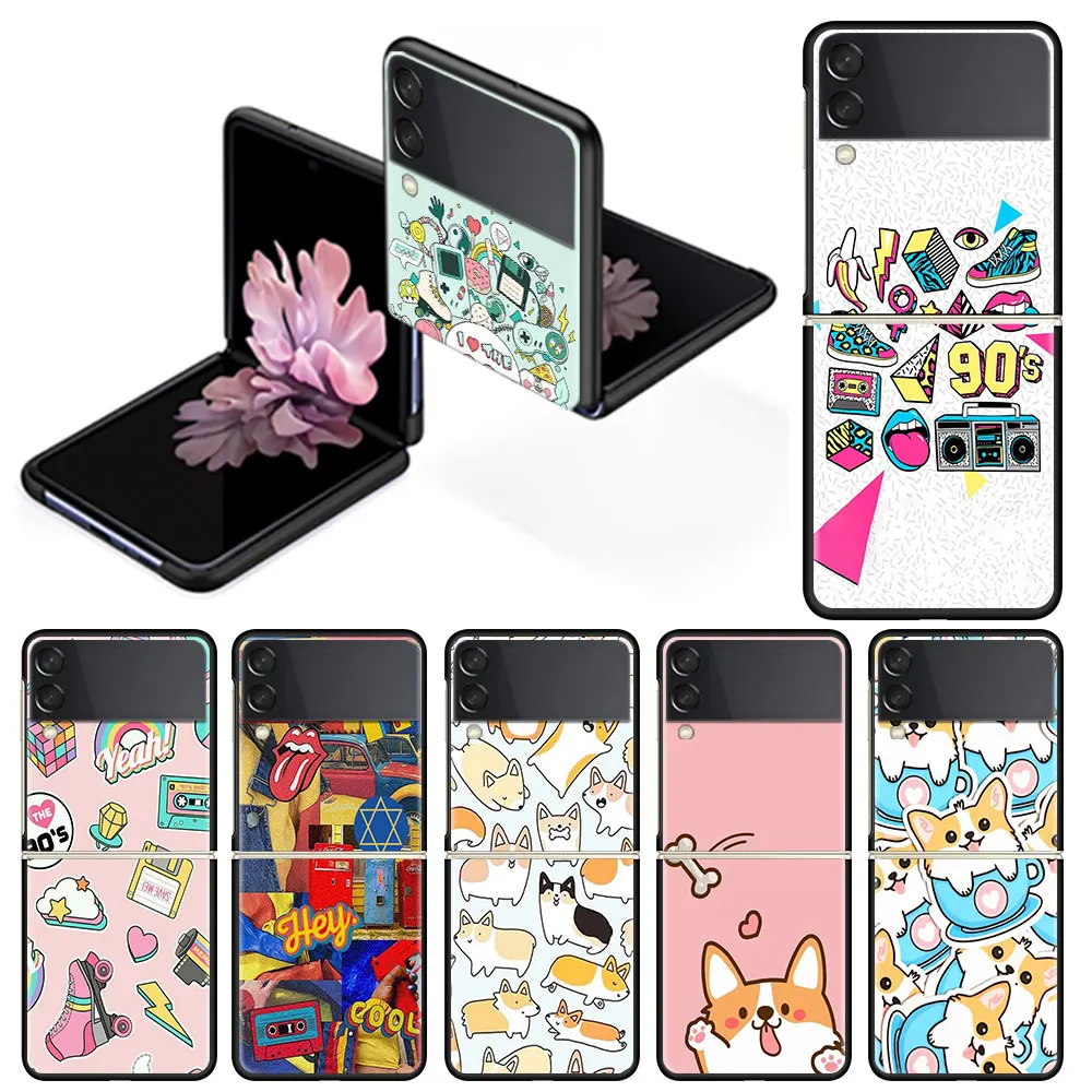 

Cell Funny Dog Crocodile 90s Case Coque for Samsung Galaxy Zflip Z Flip 5G Flip3 Zflip3 SamsungZFlip3 Plastic Style