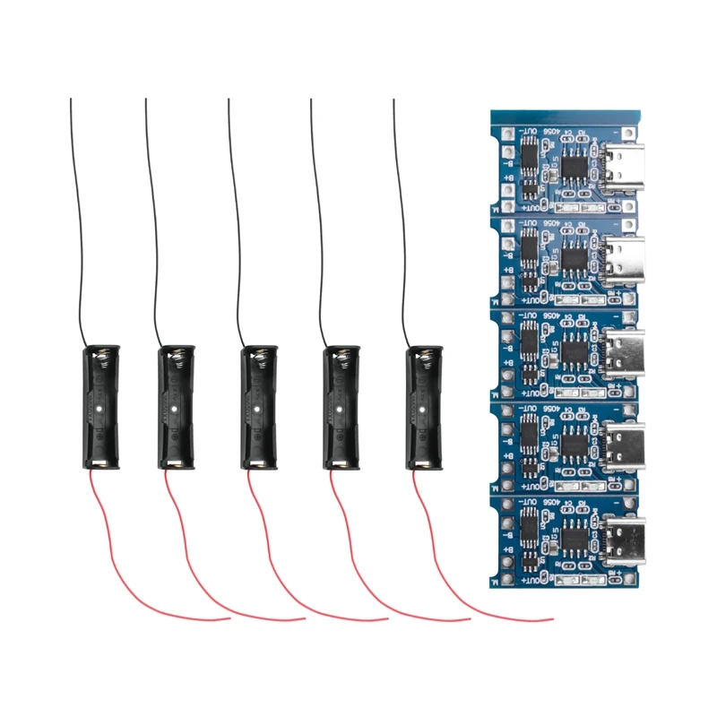 Зарядный Модуль TP4056 USB зарядная плата типа C для литиевого аккумулятора BMS 5 в 1 А