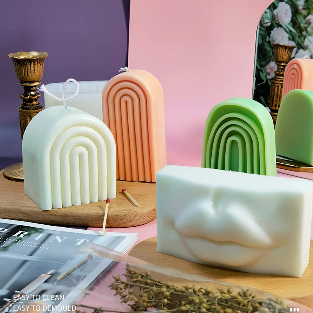 

2022 New Human Body Lips Scented Candle Silicone Mold DIY Handmade Soap Gypsum Resin Making Mould Home Decoration Ornaments