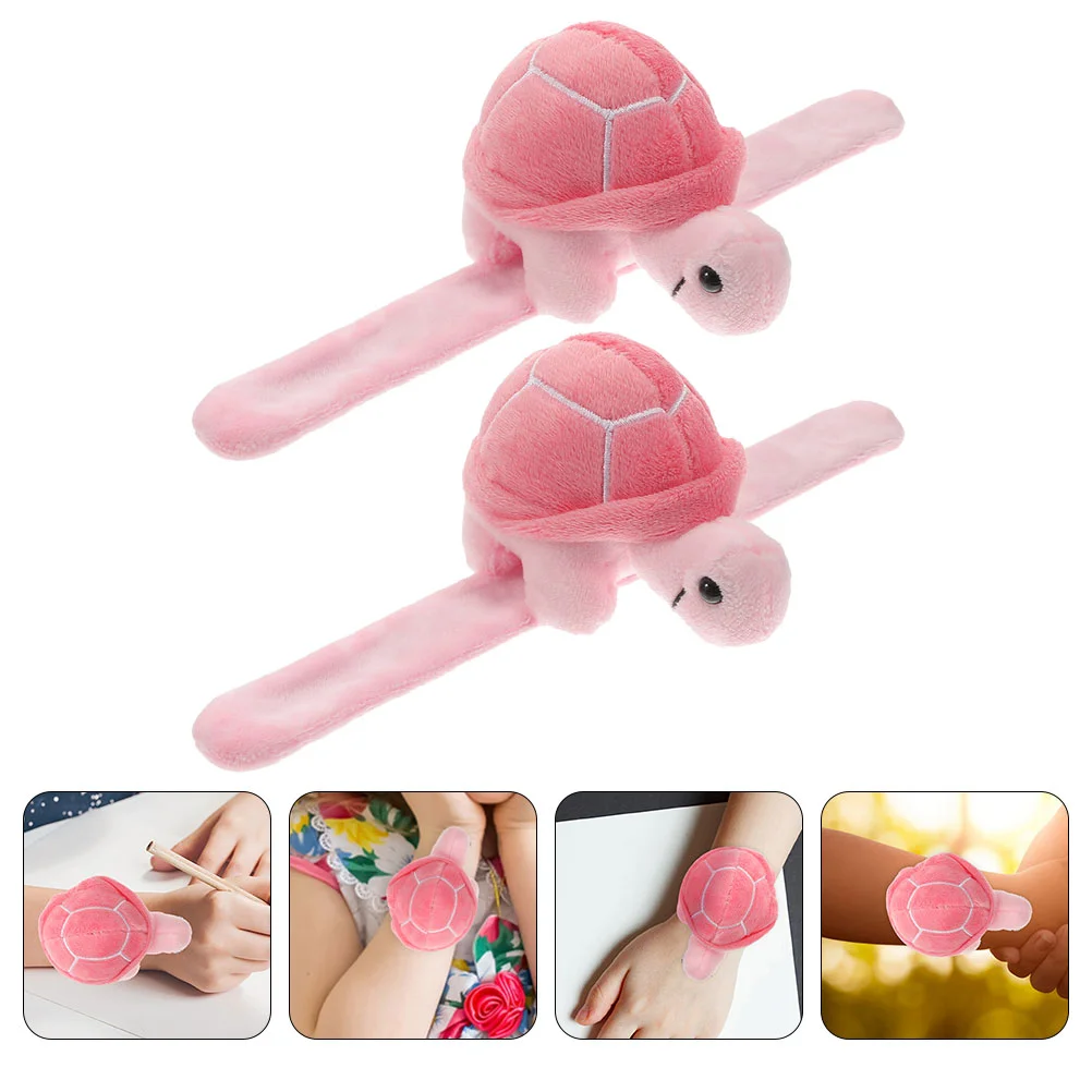 

2pcs Plush Cartoon Turtle Slap Bracelet Stuffed Animal Slap Band Stuffed Slap Bracelet Party Supply