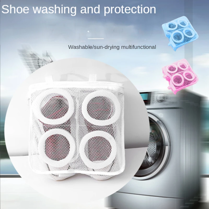 

Сумка для стиральной машины на молнии, сумка для обуви, дорожный портативный сетчатый мешок для стирки, антидеформационный органайзер для о...