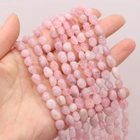 natural stone beads irregular round madagascar pink crystal spacer beads for jewelry making bracelet necklace strand handmade