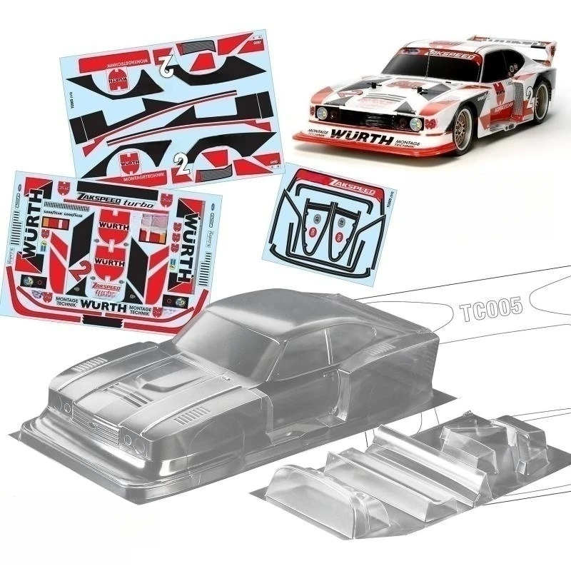 

TeamC Bodies 190mm 1/10 Ford Zakspeed Capri Clear Lexan Body Shell W/Rear Wing for Rc Drift Car Tamiya TT01 TT02 Kyosho Fazer