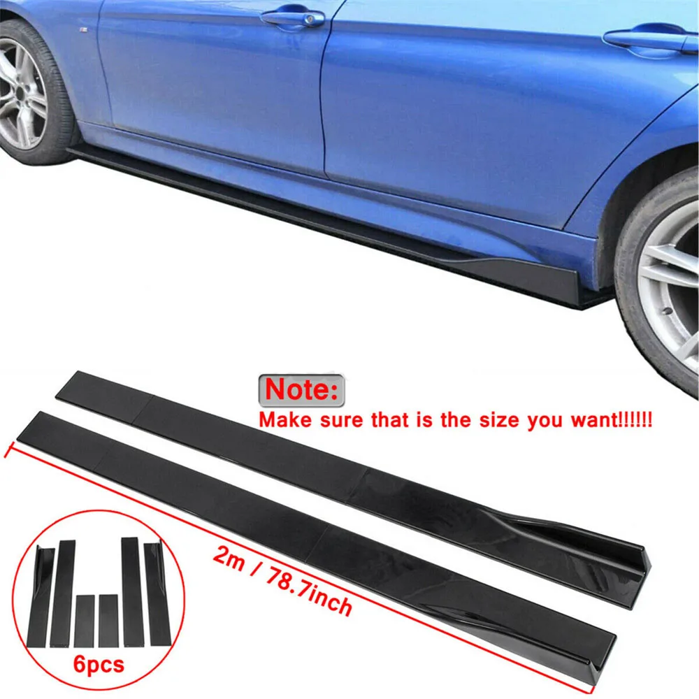 

79'' Side Skirt Rocker Panel Glossy Black For Toyota Camry SE XSE Sport 2008-21